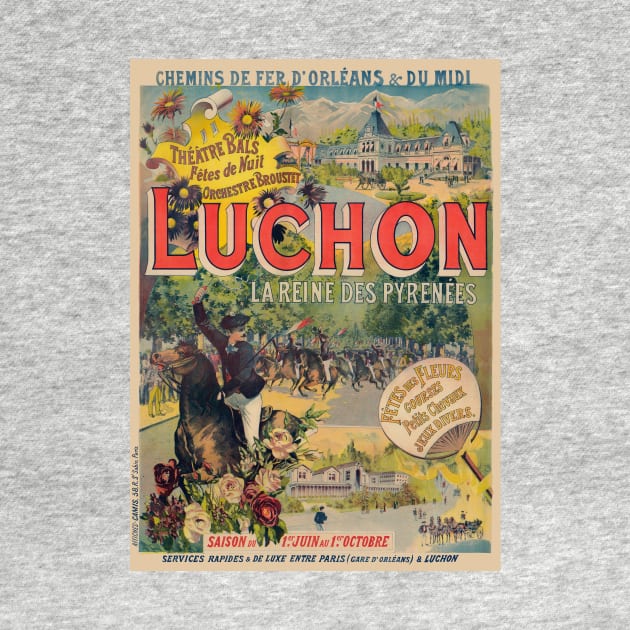 Luchon France Vintage Railroad Poster 1890 by vintagetreasure